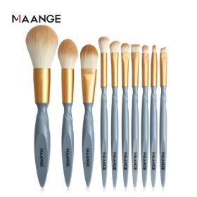 MAANGE 10 PCs Makeup Brush Set Blue