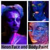 UV Glow Blacklight Face and Body Paint,0.48 oz, Set of 6 Tubes, 6 Colors Halloween Makeup