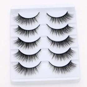 5 Pairs High Quality Faux Eyelashes Handmade 3D Winged Natural Long Lashes Soft Cat Eye Fake Eyelash For Eye Makeup Wholesale