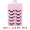 5Pairs Soft Fake Eyelashes Handmade Thick Wispy 3D Faux Mink Eyelash Natural Long Lashes Winged Lash Wholesale Eyelash Extension